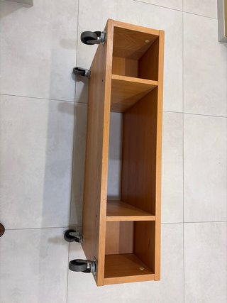Mesa centro madera con ruedas