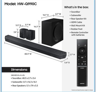 Barra Sonido Samsung HW-Q990C subwoofer+ altavoces