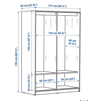 Armario IKEA RAKKESTAD negro-marrón 117cm