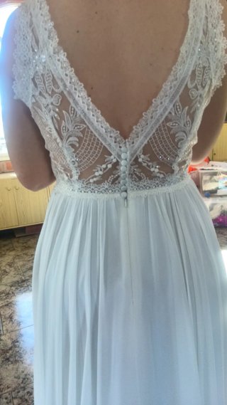 Vestido de Novia Fluido Vintage Talla Única