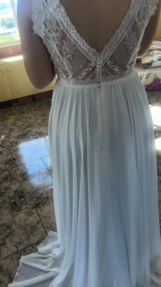 Vestido de Novia Fluido Vintage Talla Única
