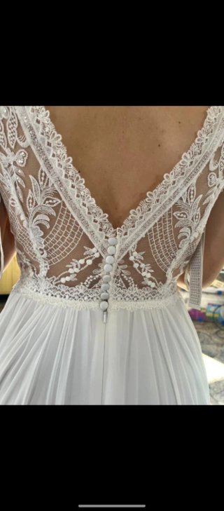 Vestido de Novia Fluido Vintage Talla Única