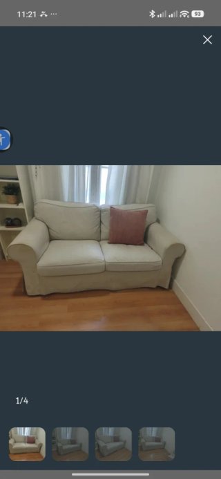 Sofá beige 2/3 plazas