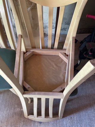 4 Sillas de Comedor Madera y Tela