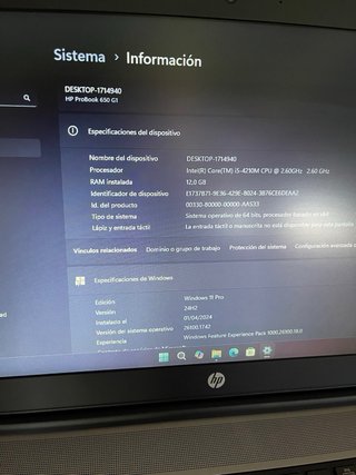 HP Probook Portátil Plata y Negro