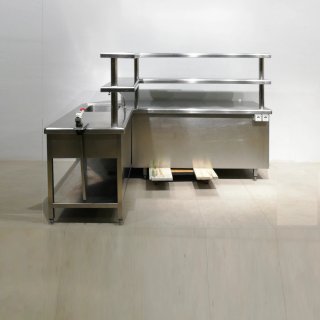 Taula inox passaplats | Mesa inox pasaplatos