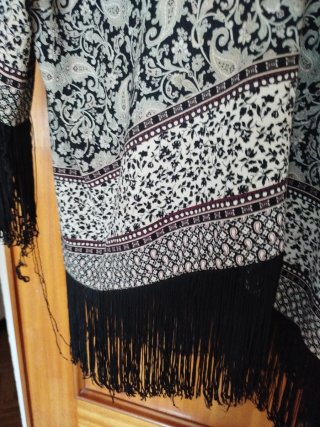 Chaqueta kimono flecos mujer