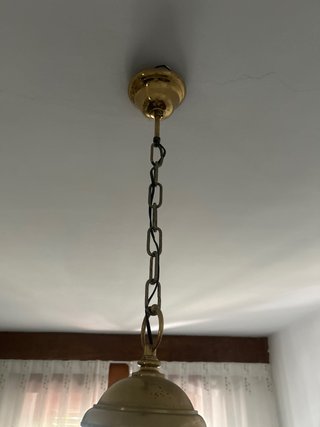 Lámpara colgante cristal y metal dorado