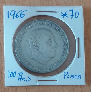 Monedas 100 Pesetas Franco Plata 1966-1970