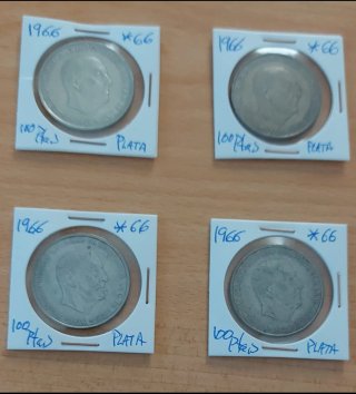Monedas 100 Pesetas Franco Plata 1966-1970