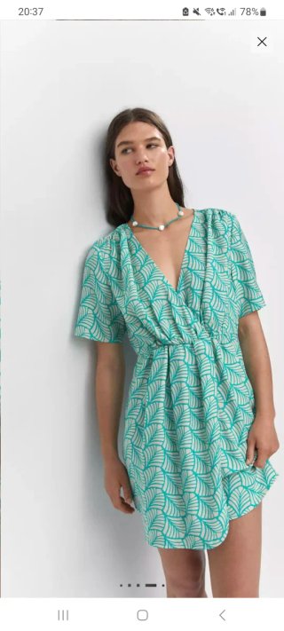 Vestido Mango Talla S. Estampado Hojas