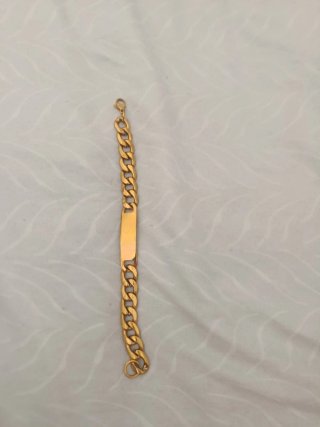 Esclava chapada en oro con placa