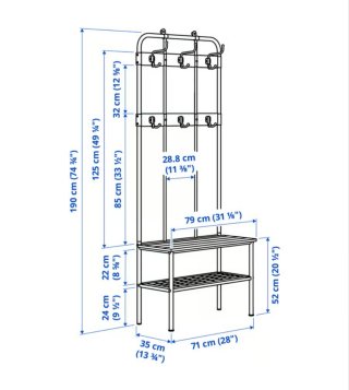 Perchero y banco IKEA NIPÅSEN/BAGGMUCK