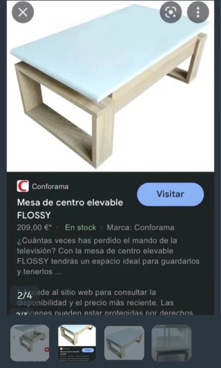 Mesa centro elevable doble altura