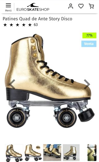 Patines Quad Dorados Talla 36 *Nuevos*