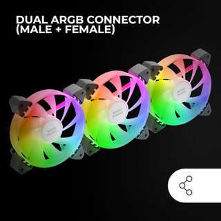 Mars Gaming MF-3A, Kit 3x Ventiladores FDB 120mm