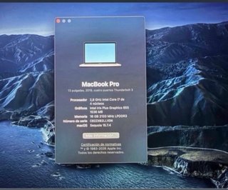 MacBook Pro 13 2019 i7 / 16GB RAM Plata