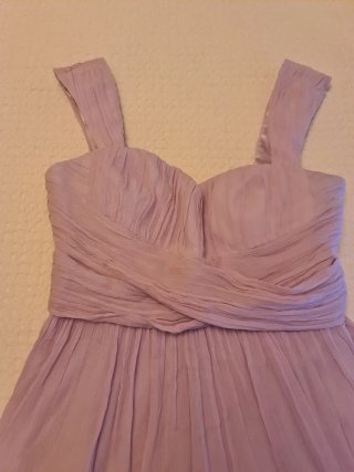 Vestido largo morado clarito drapeado