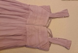 Vestido largo morado clarito drapeado