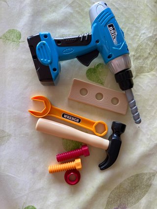 Kit herramientas juguete taladro, martillo, llave