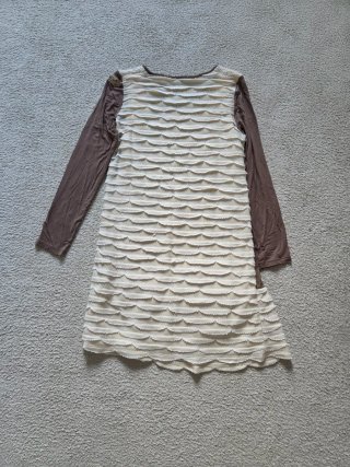 Conjunto vestido Poupee Chic oso beige y bufanda