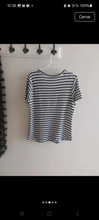 Camiseta rayas lino Zara M