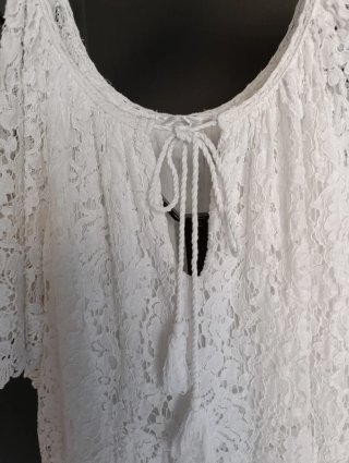 Blusa encaje blanca mujer XL Blusa blanca colomte,