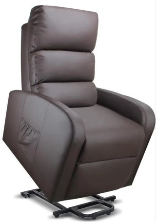Sillón reclinable polipiel marrón