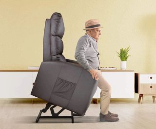 Sillón reclinable polipiel marrón