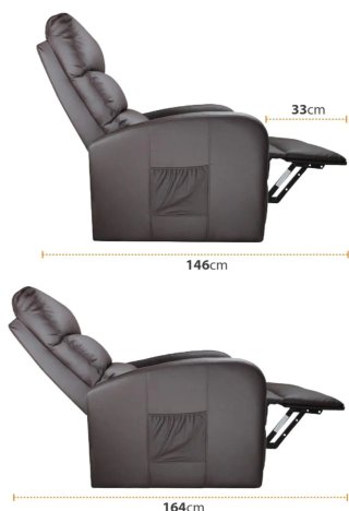 Sillón reclinable polipiel marrón