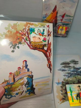 Cartoline anni 50-60 con effetto lenticolare