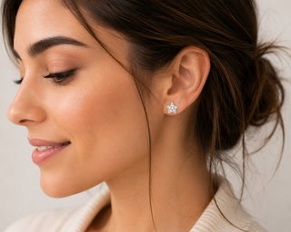 Pendientes Estrella Plata de Ley 925, nuevos.