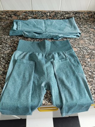 Leggings Fitness Mujer Verde Sin Costuras Talla M