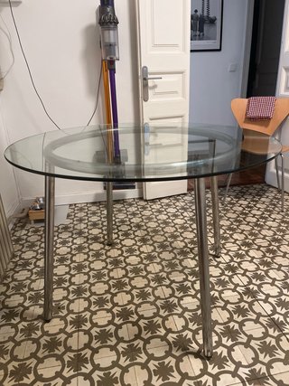 Mesa redonda cristal Ikea SALMI