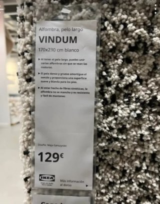 Alfombra IKEA Vindum 170x230cm tacto suave