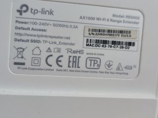 TP-Link RE500X Wi-Fi 6 Extensor AX1500