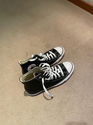 Converse Chuck Taylor Cuero Negras Talla 39.5