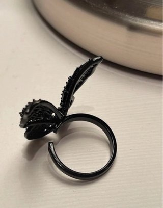 Anillo Mariposa Negro Ajustable