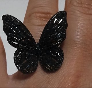 Anillo Mariposa Negro Ajustable
