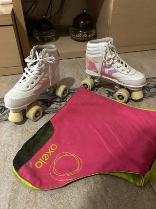 Patines Decathlon blancos + funda
