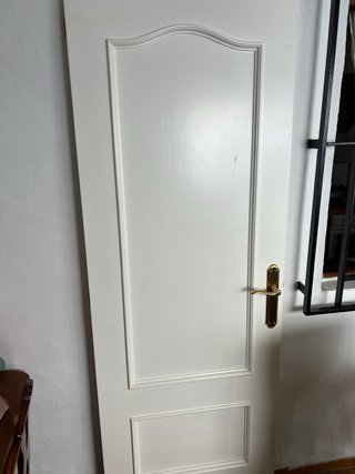 Puerta interior con cristal y marco dorado