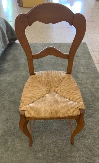 Cadira Isabelina Roure seient boga. Silla rústica