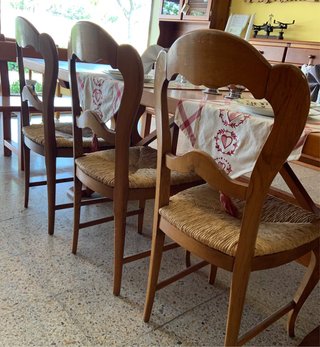 Cadira Isabelina Roure seient boga. Silla rústica
