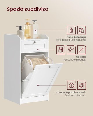 Mobile Portabiancheria per Bagno, Mobiletto Bagno