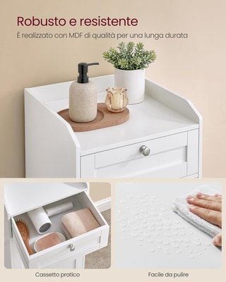 Mobile Portabiancheria per Bagno, Mobiletto Bagno