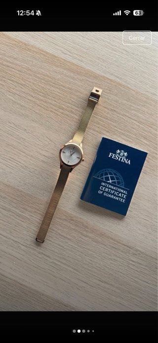 Reloj Festina Acero Inoxidable Dorado y Blanco