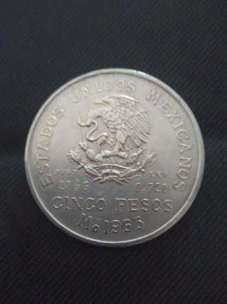 Moneda Mexicana 5 Pesos 1955