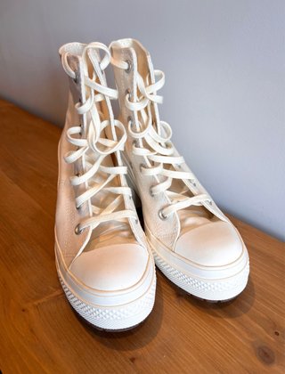 Converse Botas Tacón Blancas Nuevas