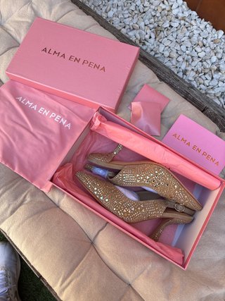 Zapatos Alma en Pena Piel Talla 39 Beige/Oro