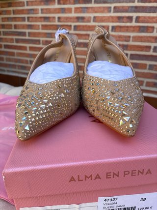 Zapatos Alma en Pena Piel Talla 39 Beige/Oro